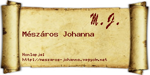 Mészáros Johanna névjegykártya