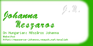 johanna meszaros business card