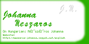 johanna meszaros business card